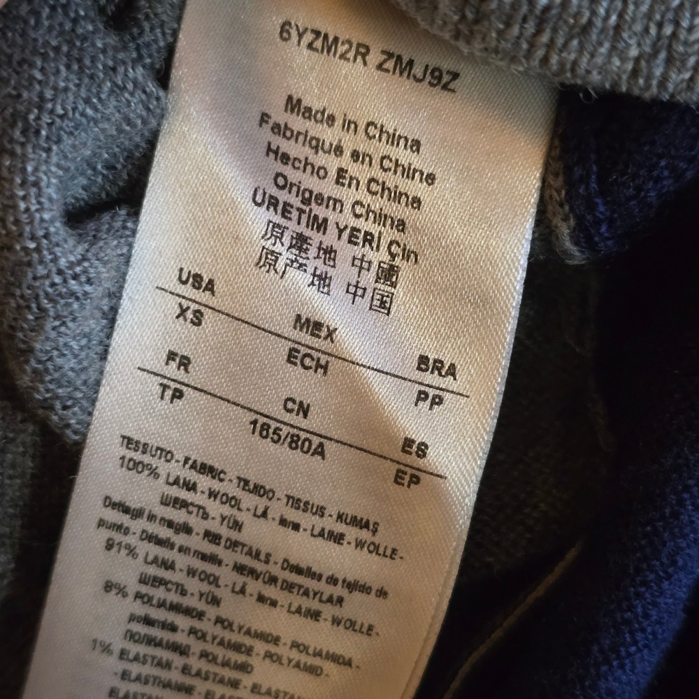 Armani Exchange Mens Colorblock Wool Blend Crewneck Sweater Grey Blue XS 6YZM2R - Picture 5 of 16
